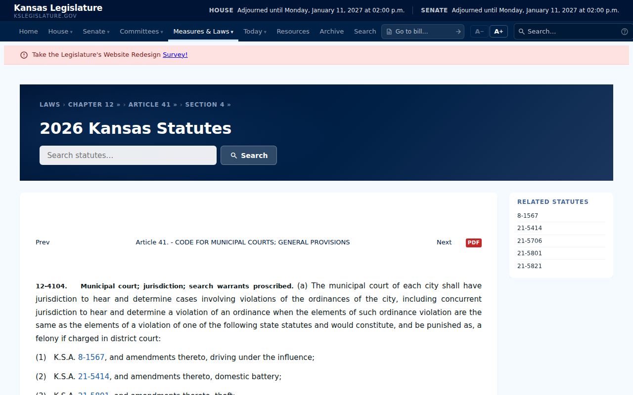 Cloud County municipal court records jurisdiction