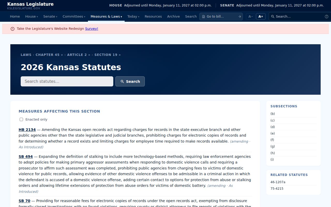 Cloud County court record copy fee statute