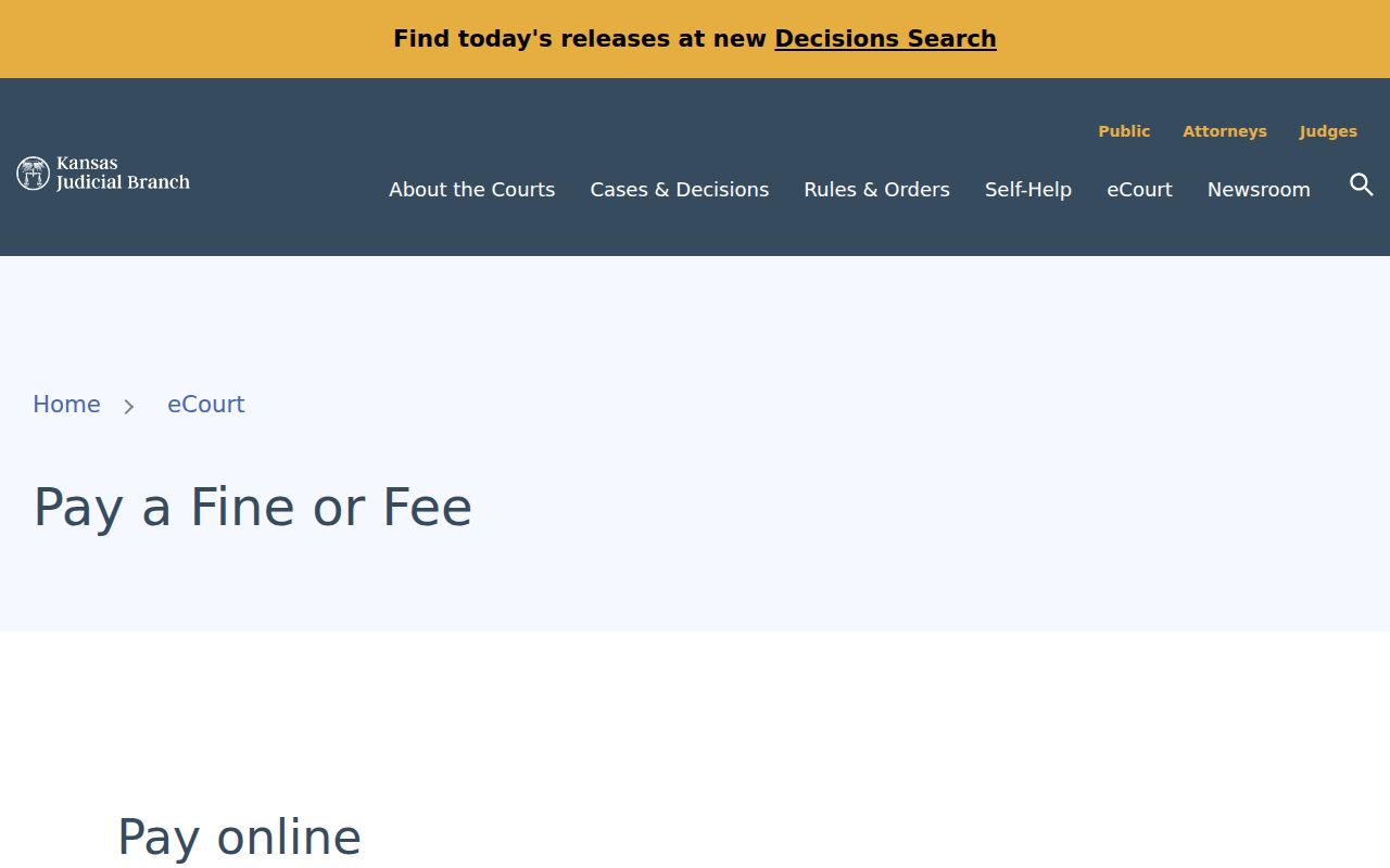 Cloud County court schedule and Kansas payment guidance